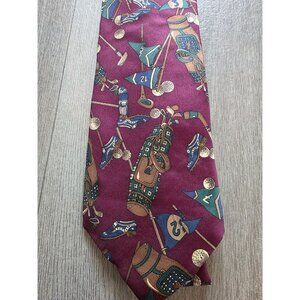 Bert Pitzer Club Polo & Golf Print Silk Tie